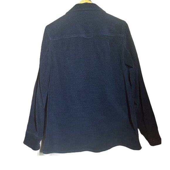 Aime Leon Dore Navy Blue Ribbed Cotton Corduroy Overshirt Shacket Jacket Size S - Picture 2 of 11